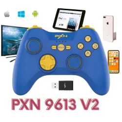 Tay cầm chơi game không dây PXN 9613 V2 Blue Bluetooth Wireless dành cho iOS Android PC