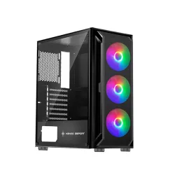 Vỏ Case KENOO ESPORT AF302 - 3F - Black (ATX/ Sẵn 3 Fan RGB)