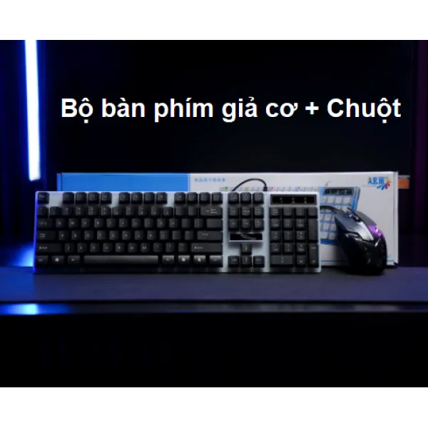 Bộ bàn phím chuột giả cơ giá rẻ MC G21B có led
