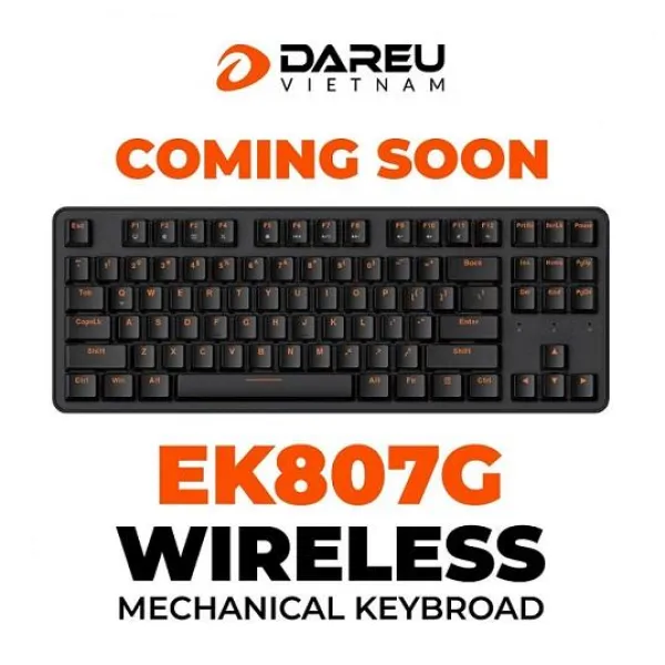 Bàn phím cơ DareU EK807G Wireless Red switch màu đen